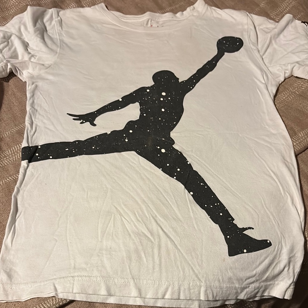 Jordan White and Black Short Sleeve Tee